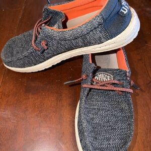 Hey Dude Men's Gray and Orange Slip-On Loafers